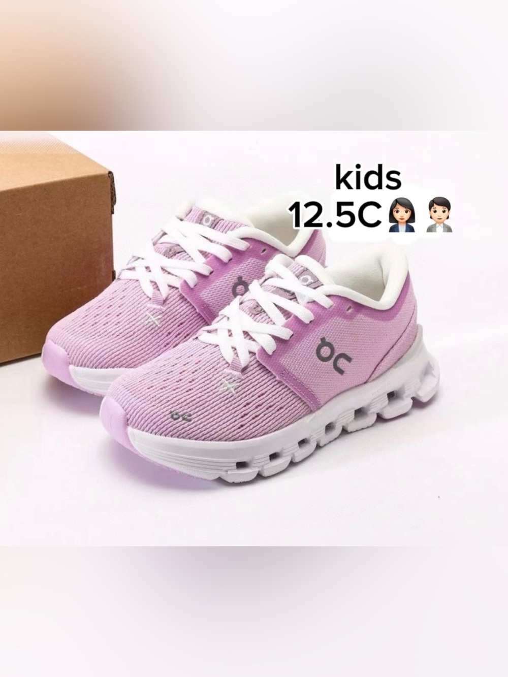 On Running Kids' Cloud X4 purple & white Running Shoes ideals brand wear(12.5C)